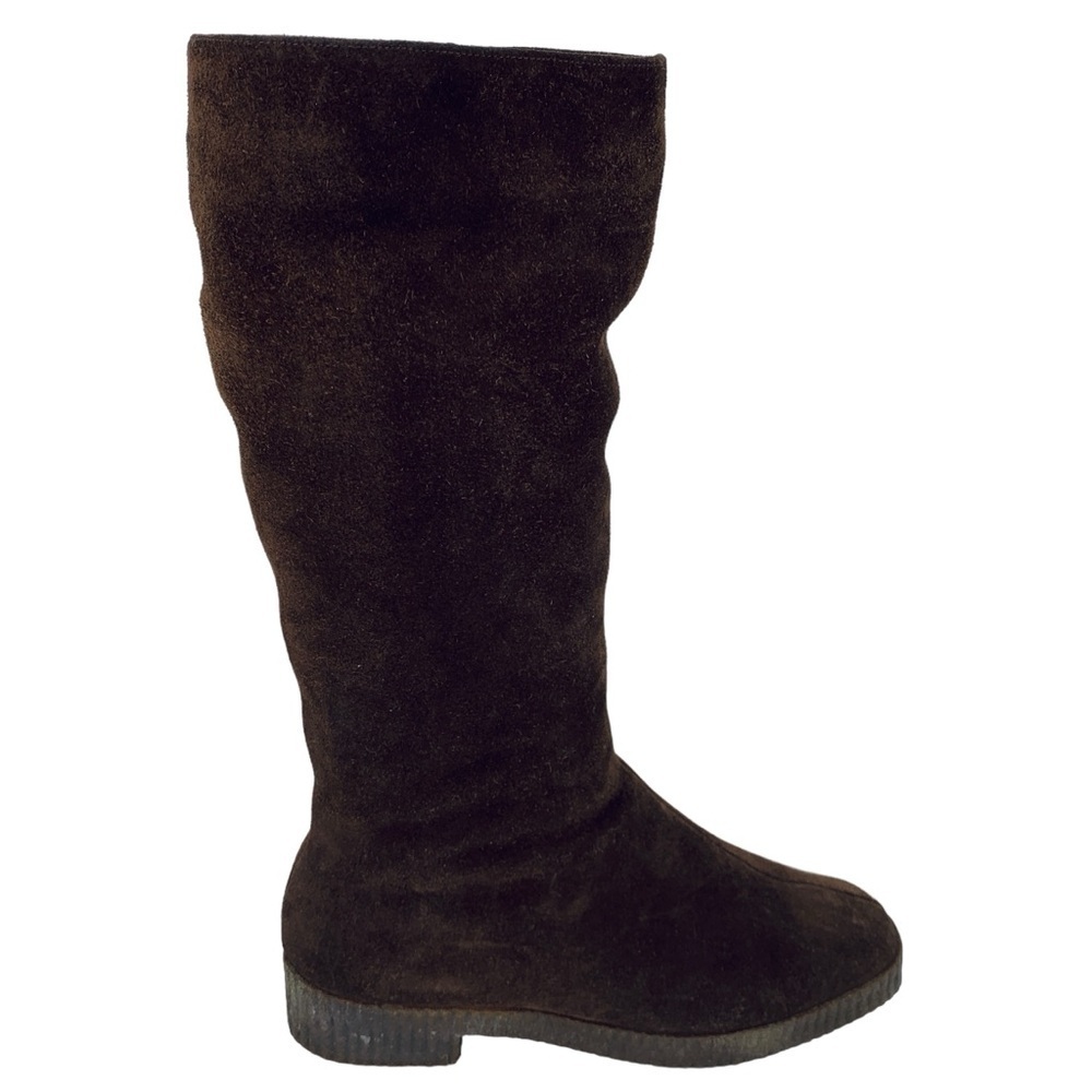 Bally Boots Womens 8B Narrow Width Brown Tall Leather Suede Sherpa Lined Vtg